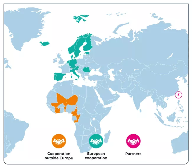 Map : international cooperation and mobility projects