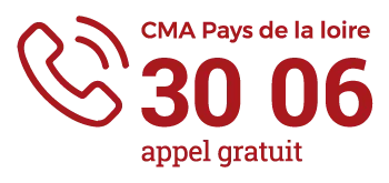 Contactez la CMA Pays de la Loire au 30 06, appel gratuit.